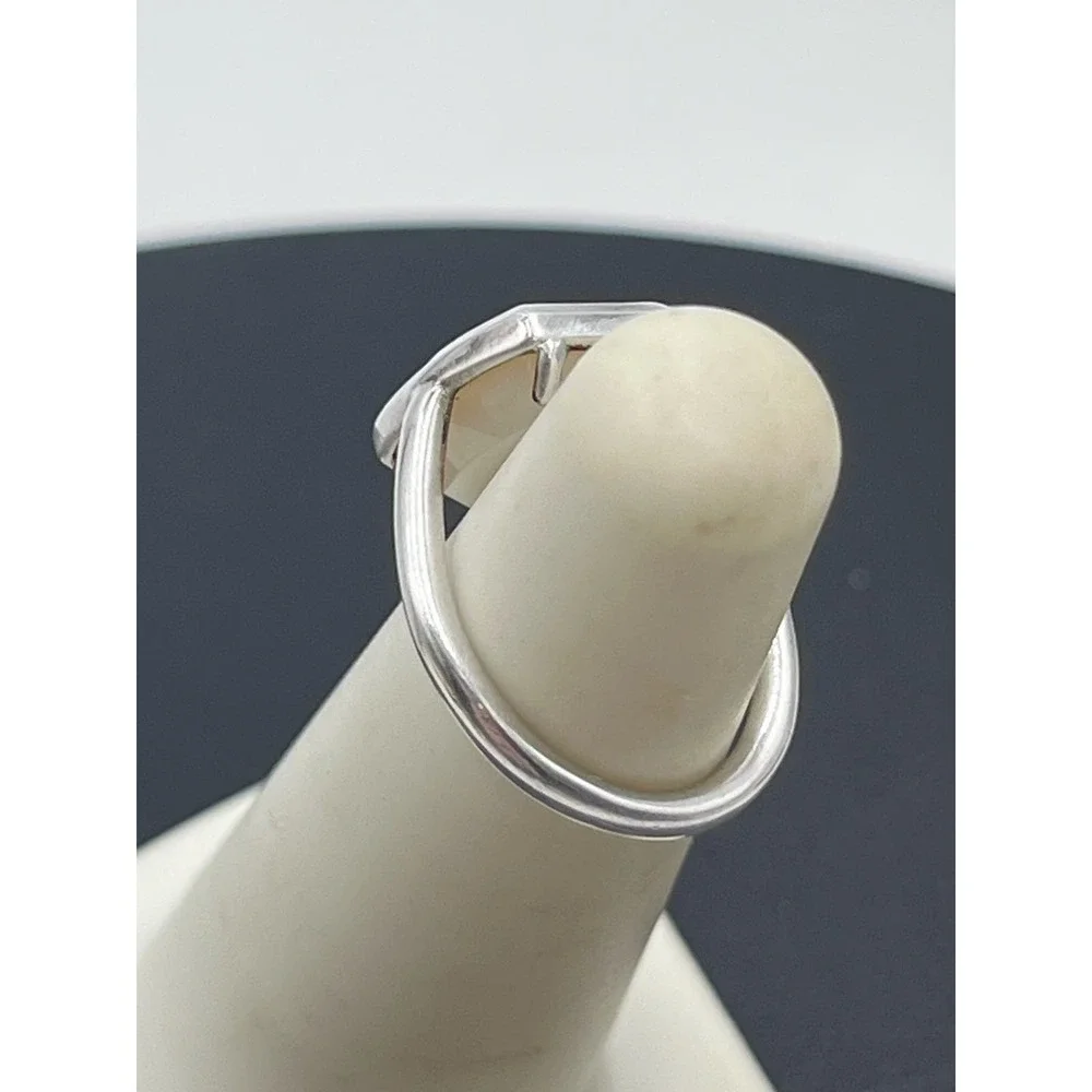 Kendra‎ Scott Mother of Pearl Davis Sterling Silver Cocktail Ring Sz 5